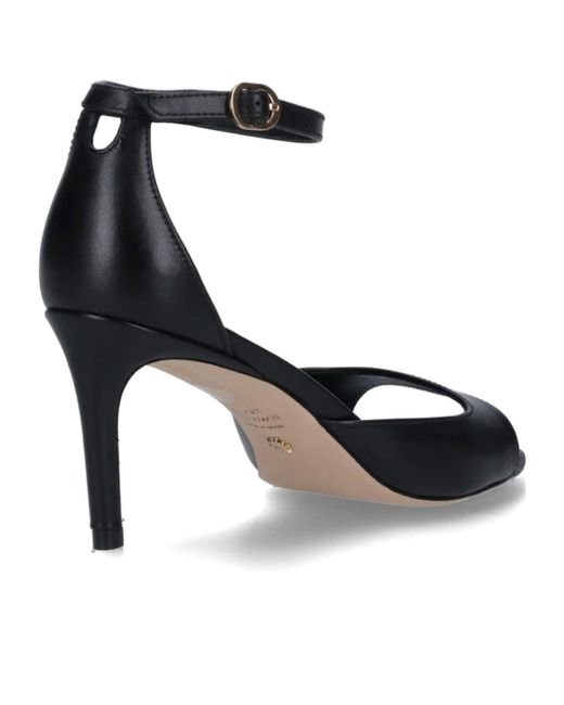 Stuart Weitzman Black Square-Toe Sandals