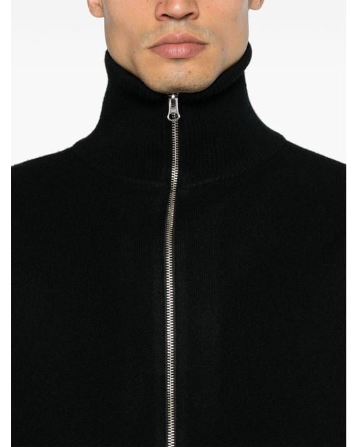 Extreme Cashmere Black Long-Sleeved Zipper Knitted Cardigan