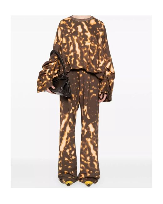 Dries Van Noten Brown Hannet Printed Cotton Sweatshirt