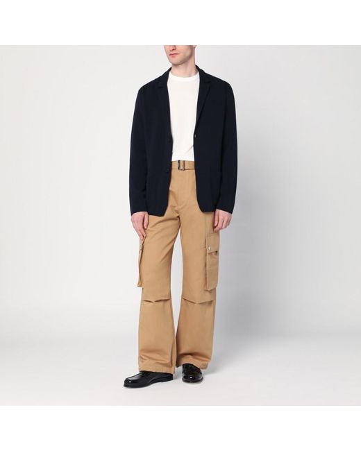 Roberto Collina Blue Textured Knit Jacket for men