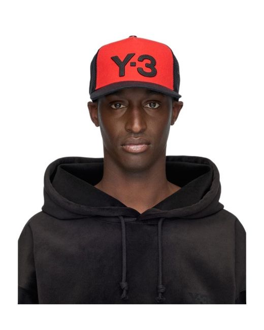 Y-3 Red Trucker Cap for men