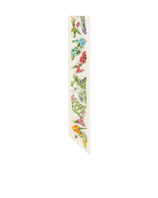 Ferragamo White Printed Flower Headband