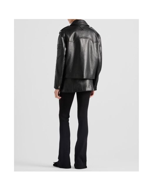 Prada Black Leather Biker Jacket