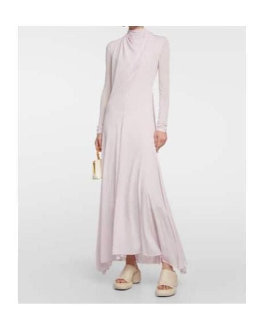 Jil Sander White Draped Crêpe Gown