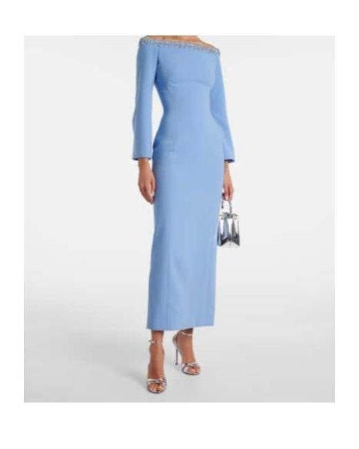 Jenny Packham Blue Lima Embellished Maxi Dress