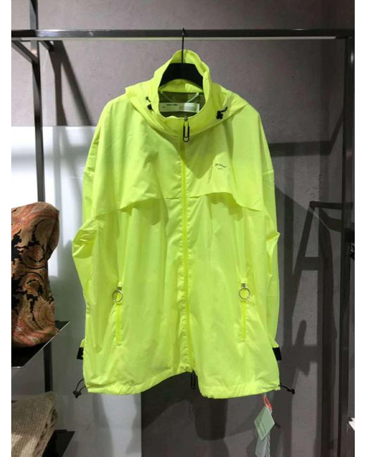 Off-White c/o Virgil Abloh Yellow Hooded Lightweight Jacket for men