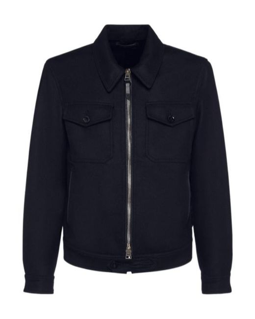 Tom Ford Blue Long-Sleeved Casual Jacket for men