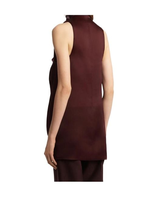 Khaite Purple Meegan Ruffled-Collar Top