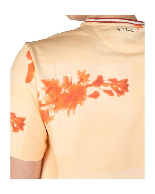 Paul Smith Orange Printed Crewneck T-Shirt for men