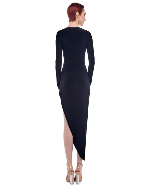 Norma Kamali Black Asymmetric Wrap Dress