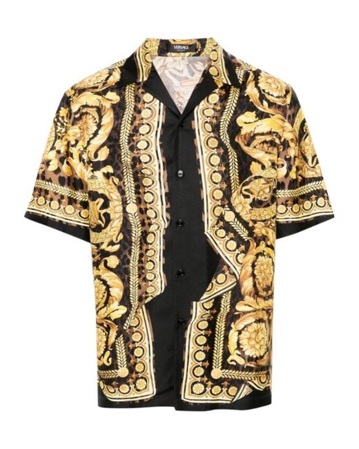 Versace Metallic Wild Barocco Short-Sleeved Shirt for men