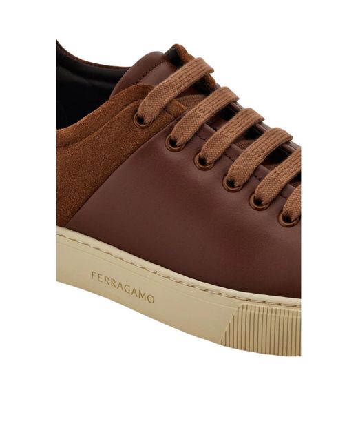 Ferragamo Brown Low Cut Sneaker for men