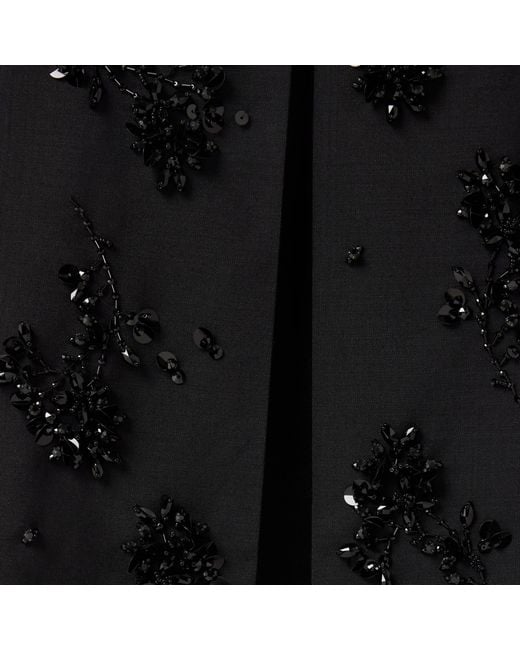 Miu Miu Black Embroidered Kid Mohair Skirt