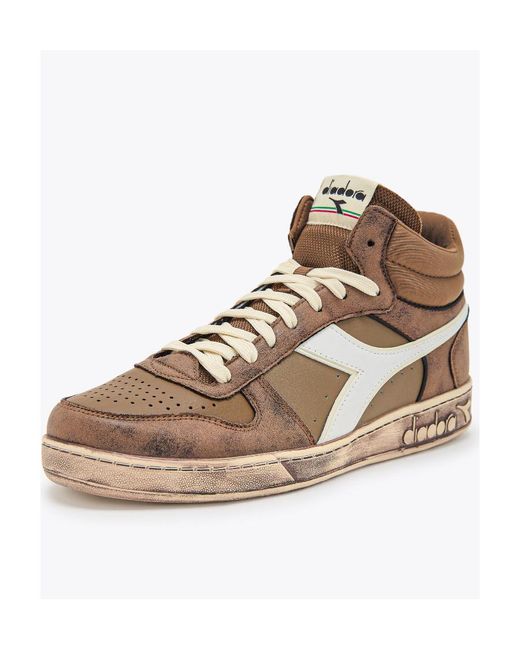 Diadora Brown Logo High-Top Board Shoes for men