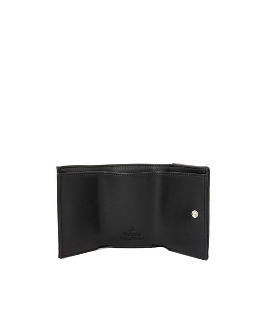 Vivienne Westwood Black Logo Plaque Envelope Wallet