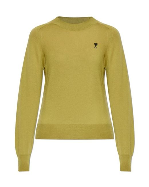 AMI Green Long-Sleeved Knitwear