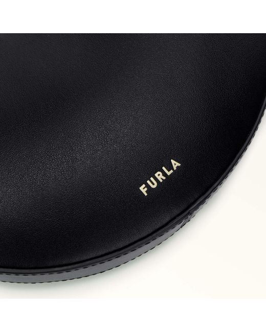 Furla Black Delizia Logo Printed Mini Shoulder Bag