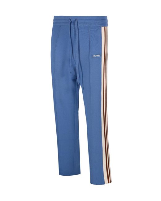 Autry Blue Logo Patch Drawstring Trousers for men