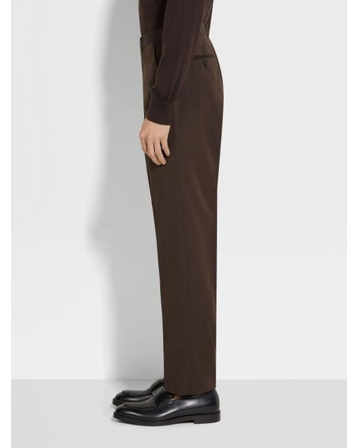 Zegna Gray Straight-Leg Tailored Trousers for men