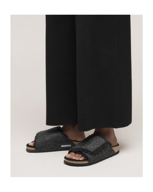 Birkenstock Black Solana Shearling Sandals for men
