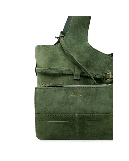 MANU Atelier Green Cambon Cabas Buckle-Detail Tote Bag