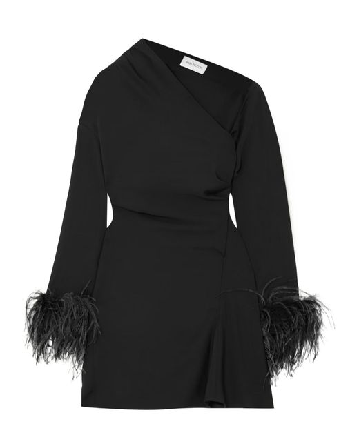 16Arlington Women's Black Feather Trimmed Dress 16Arlington Women's Black Feather Trimmed Dress