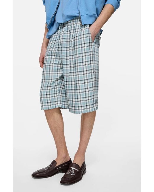 Acne Blue Elastic Waist Shorts