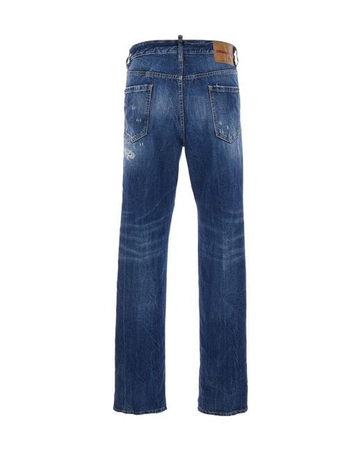 DSquared² Blue Distressed Denim Jeans for men