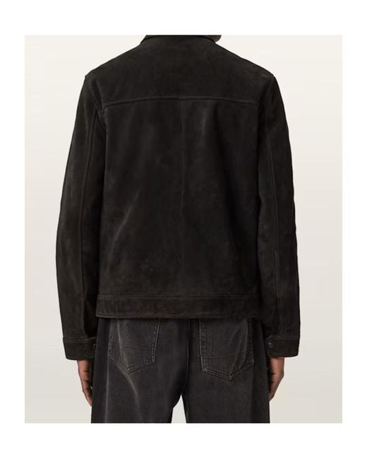 AllSaints Black Suede Nates Jacket for men
