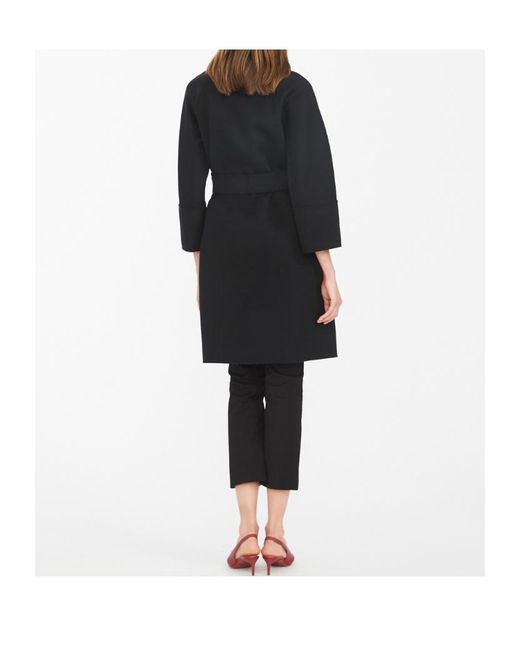 Max Mara Black 'S Arona Belted Long-Sleeved Coat