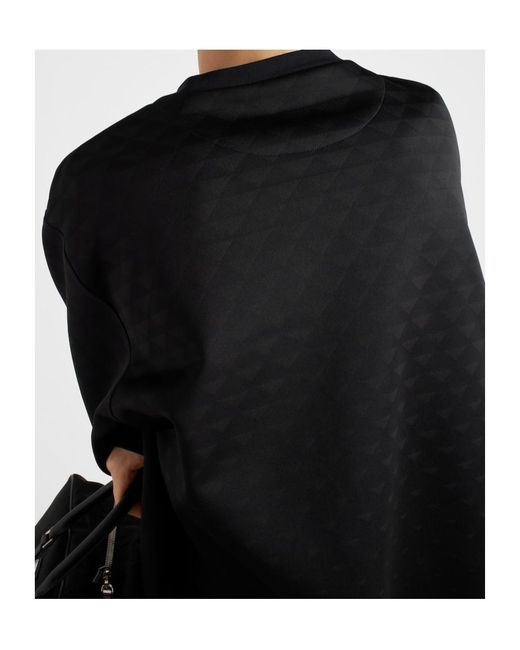 Prada Black Technical Fabric Sweatshirt for men