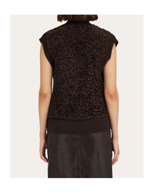 Ferragamo Black Ferragamo V-Neck Vest