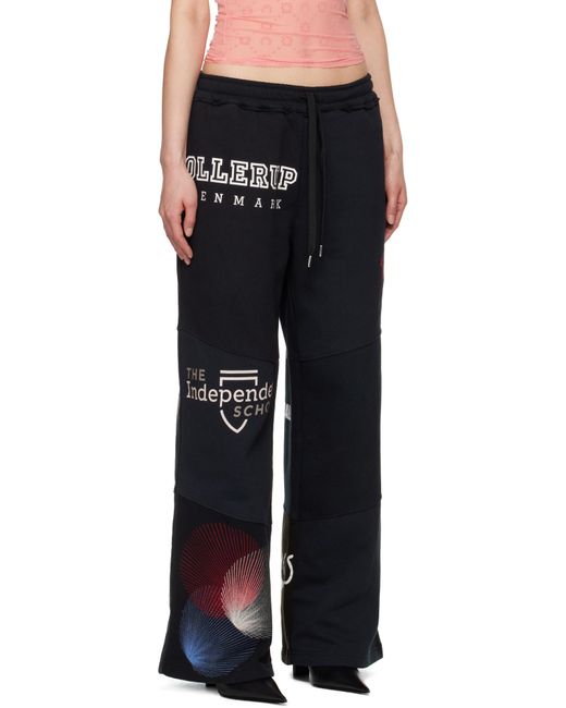 MARINE SERRE Black Regenerated Graphic Track Pants