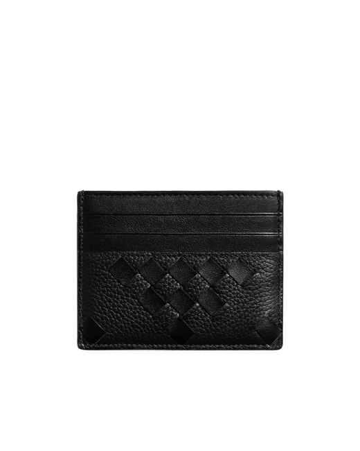 Bottega Veneta Black Intrecciato Credit Card Case for men