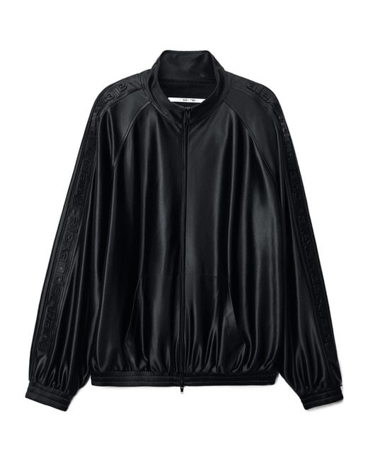 Alexander Wang Black Emboss Logo Panel Track Jacket for men