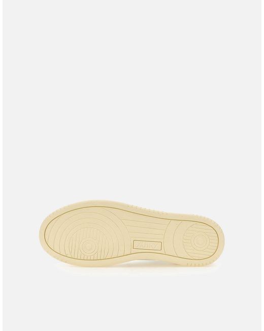 Autry White Perforated Low-Top Sneakers for men