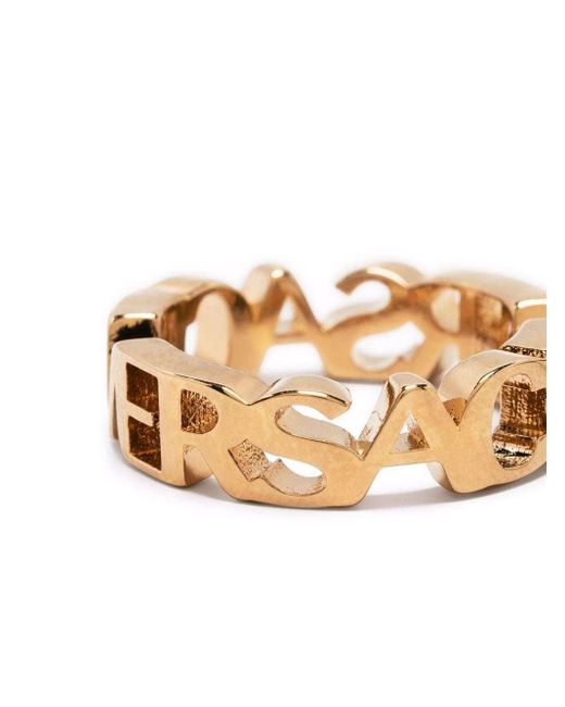 Versace White Logo Lettering Shiny Ring
