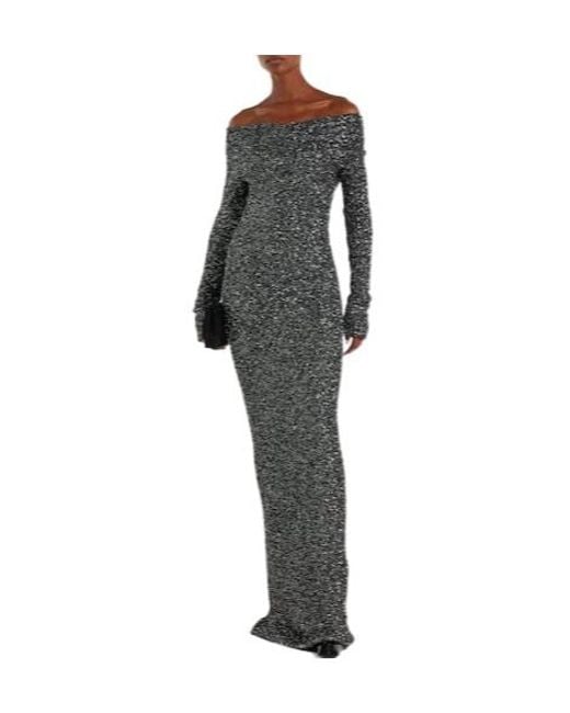 Stella McCartney Gray Soft Shimmering Long Dress
