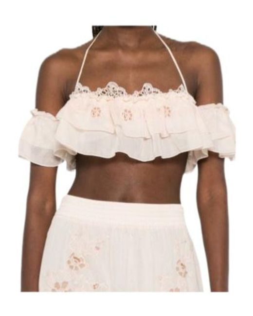 Ermanno Scervino Pink Lace-Trimmed Top