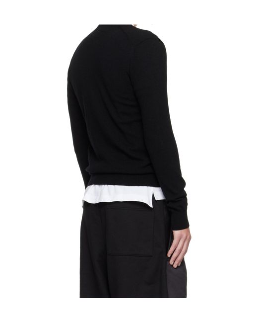 COMME DES GARÇONS PLAY Black Comme Des Garçons Play Logo Patch Crewneck Cardigan for men