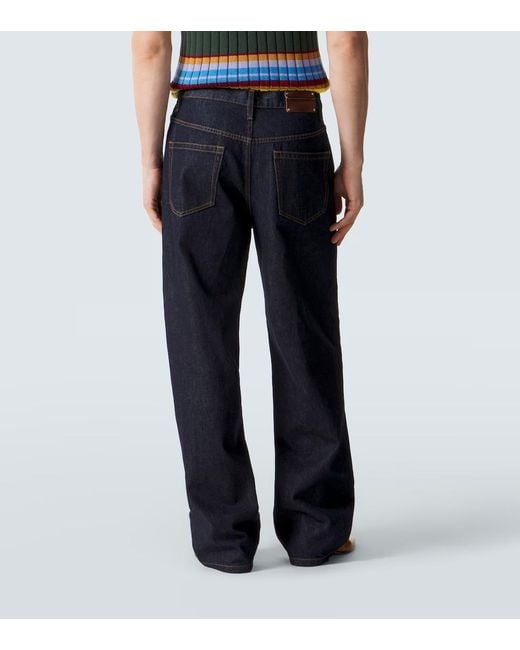 Dries Van Noten Blue Wide-Leg Jeans for men
