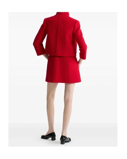 Patou Red No Collar Box Jacket