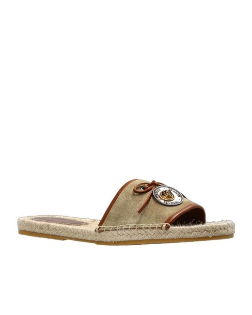 Versace Brown Medusa-Plaque Espadrilles