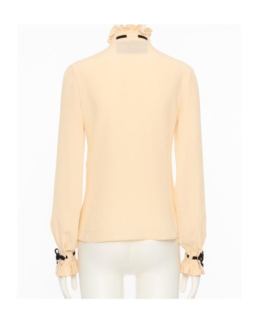 Valentino Natural Ruffled Button-Up Shirt