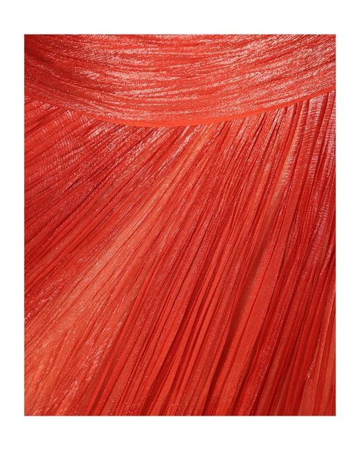 Maria Lucia Hohan Red Ruched Cutout Gown