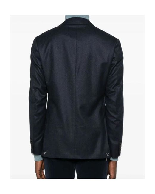 Canali Blue Patch-Pocket Two-Button Blazer for men