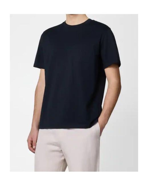 Tod's Blue Logo Embroidered Crewneck Jersey T-Shirt for men