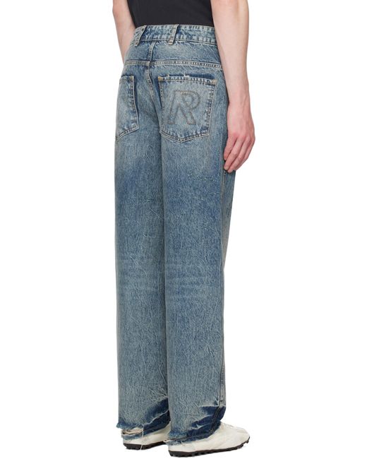 Represent Blue R3 Distressed Baggy Jeans for men