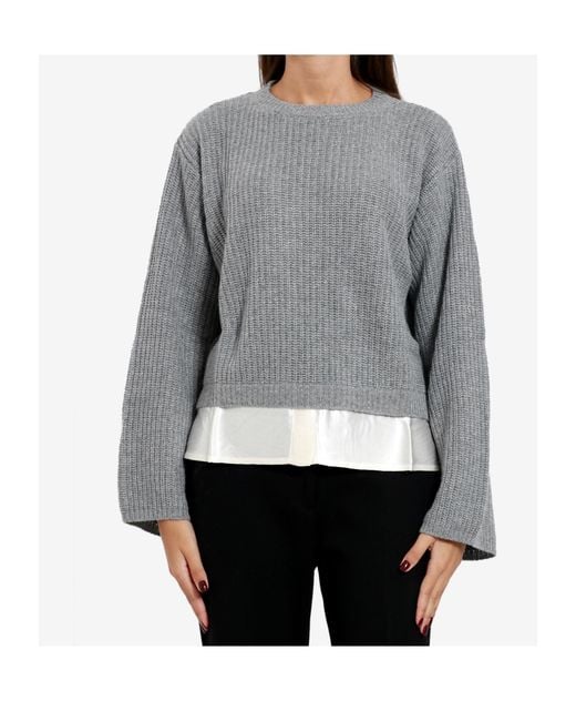 Kaos Gray Patchwork Sweater
