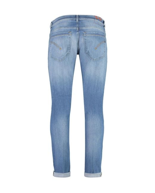 Dondup Blue Denim Trousers With Belt Loops for men